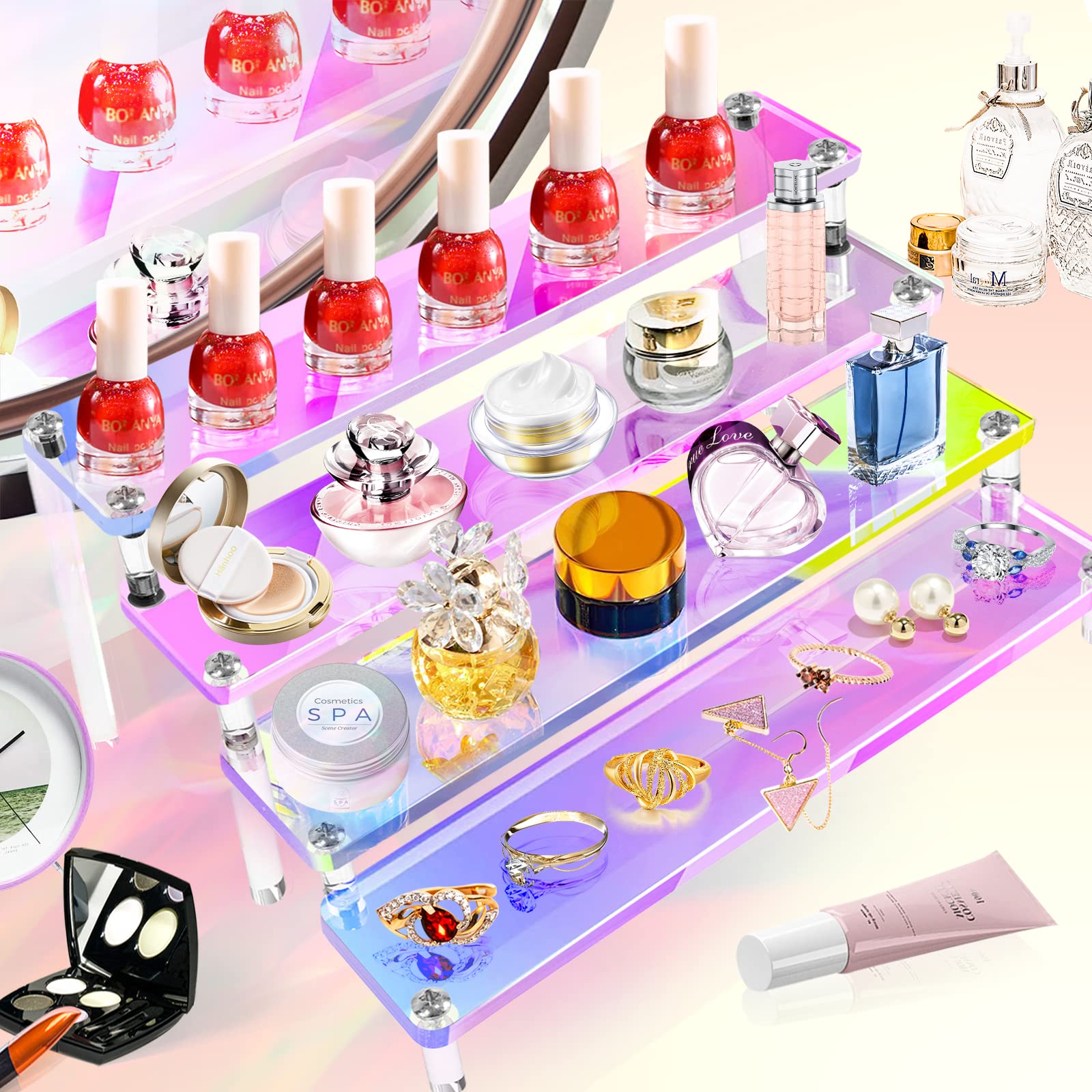 1-5 Tier Iridescent Acrylic Di - Perfume Villa Fragrance recensione e prezzo