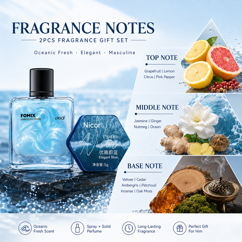 2PCS Men's Perfume Gift Set Oc - Cologne Solid Balm recensione e prezzo