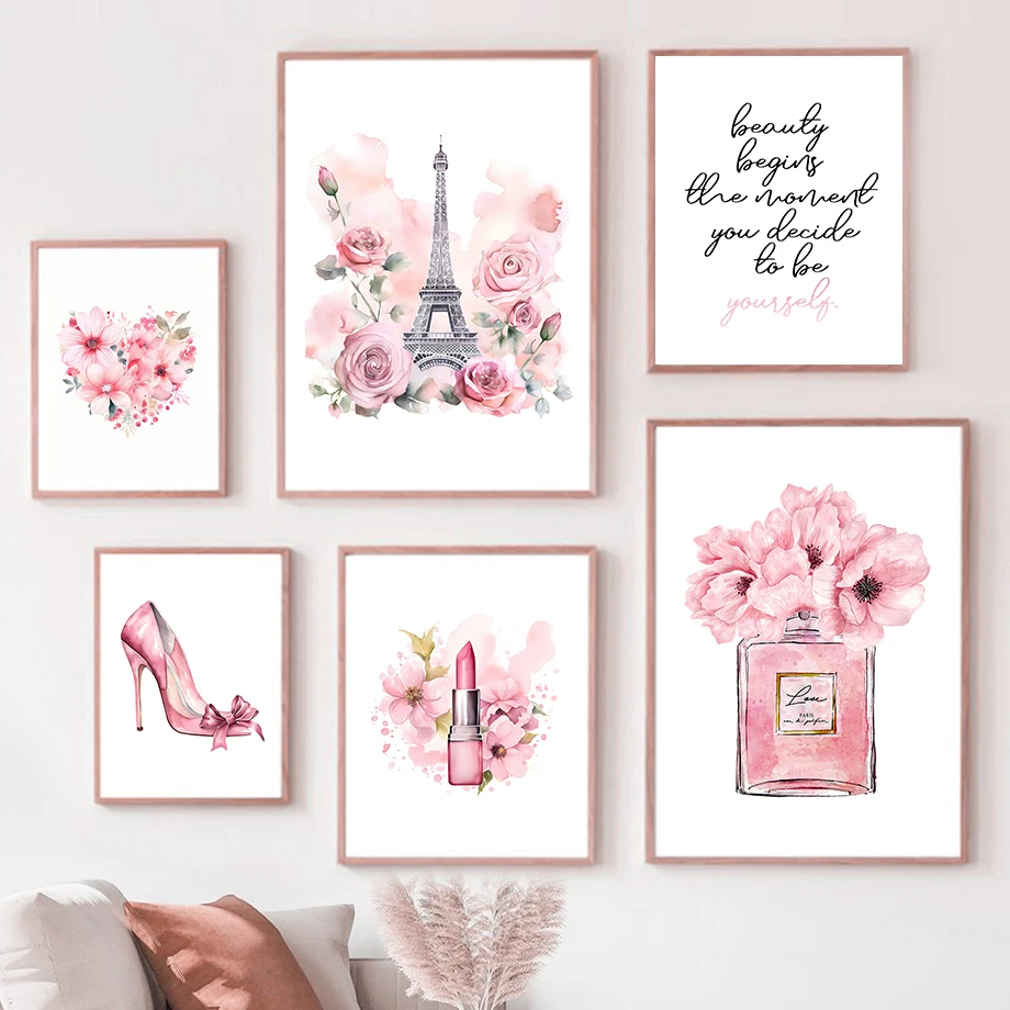 Paris Fashion Art Poster Pink  - Perfume Villa Fragrance recensione e prezzo