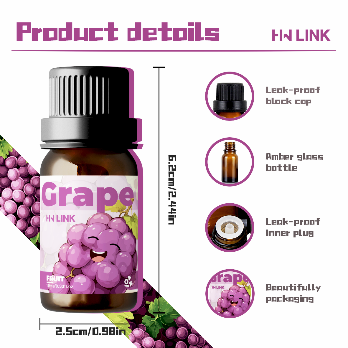 Grape Essential Oil 10ml Perfu - Perfume Fragrance Essential Oil recensione e prezzo