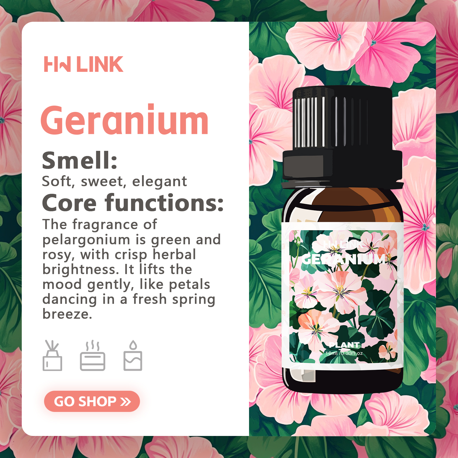 Geranium Essential Oil 10ml 10 - Perfume Fragrance Oil recensione e prezzo